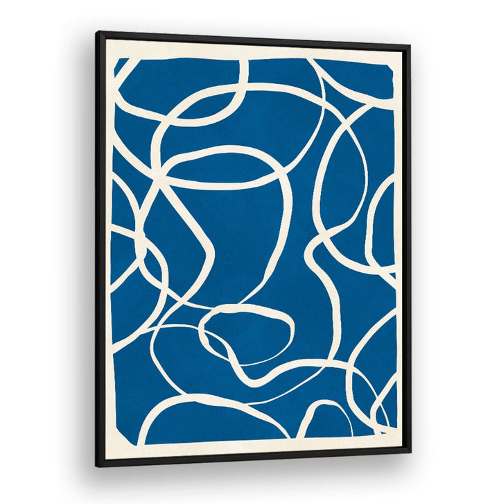 Bold blue and white design of EXPRESSIVE LINES IX, ideal for enhancing creativity in abstract paintings.