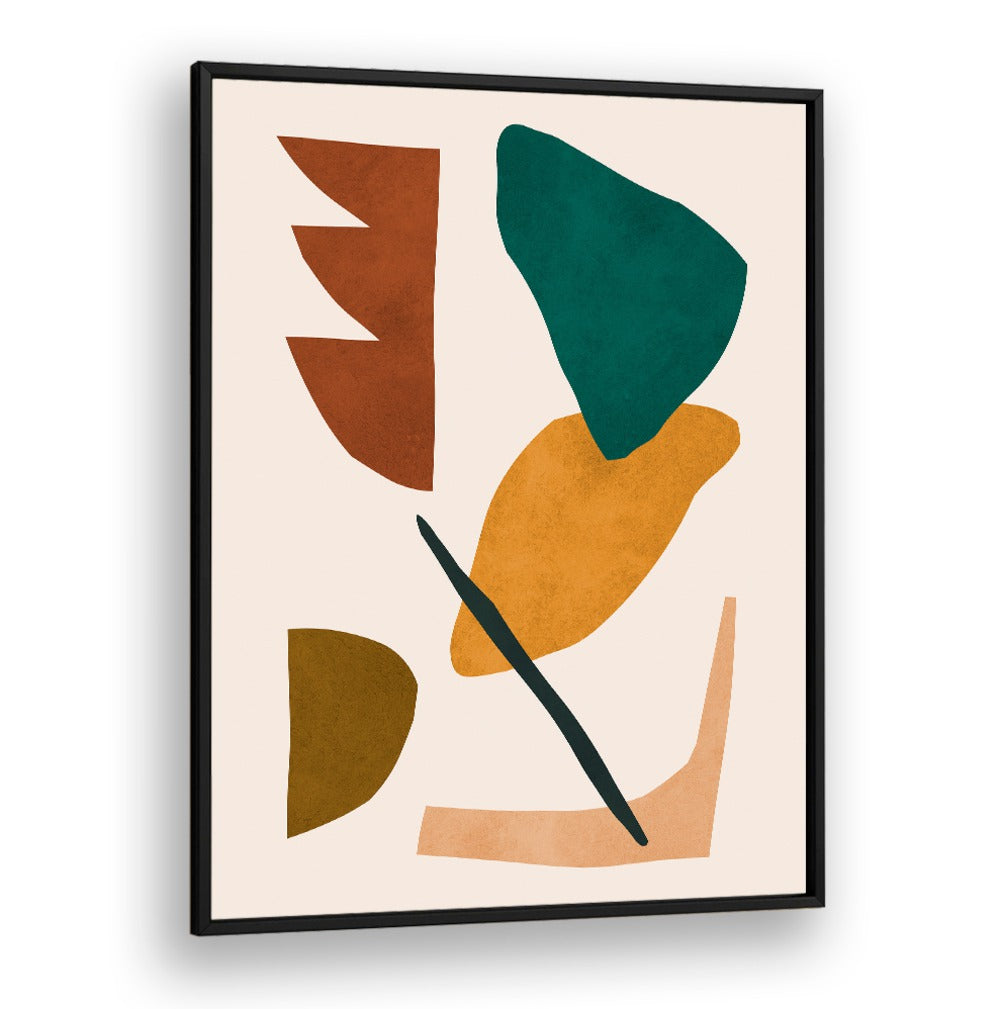 Colorful abstract shapes in earthy tones showcase EXPRESSIVE, BOHO ART PAINTINGS for a vibrant artistic touch.