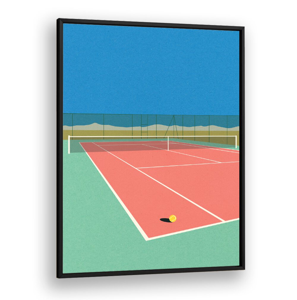 TENNIS COURT IN THE DESERT, SPORTS POSTERS showcase vibrant tennis courts surrounded by stunning landscapes.