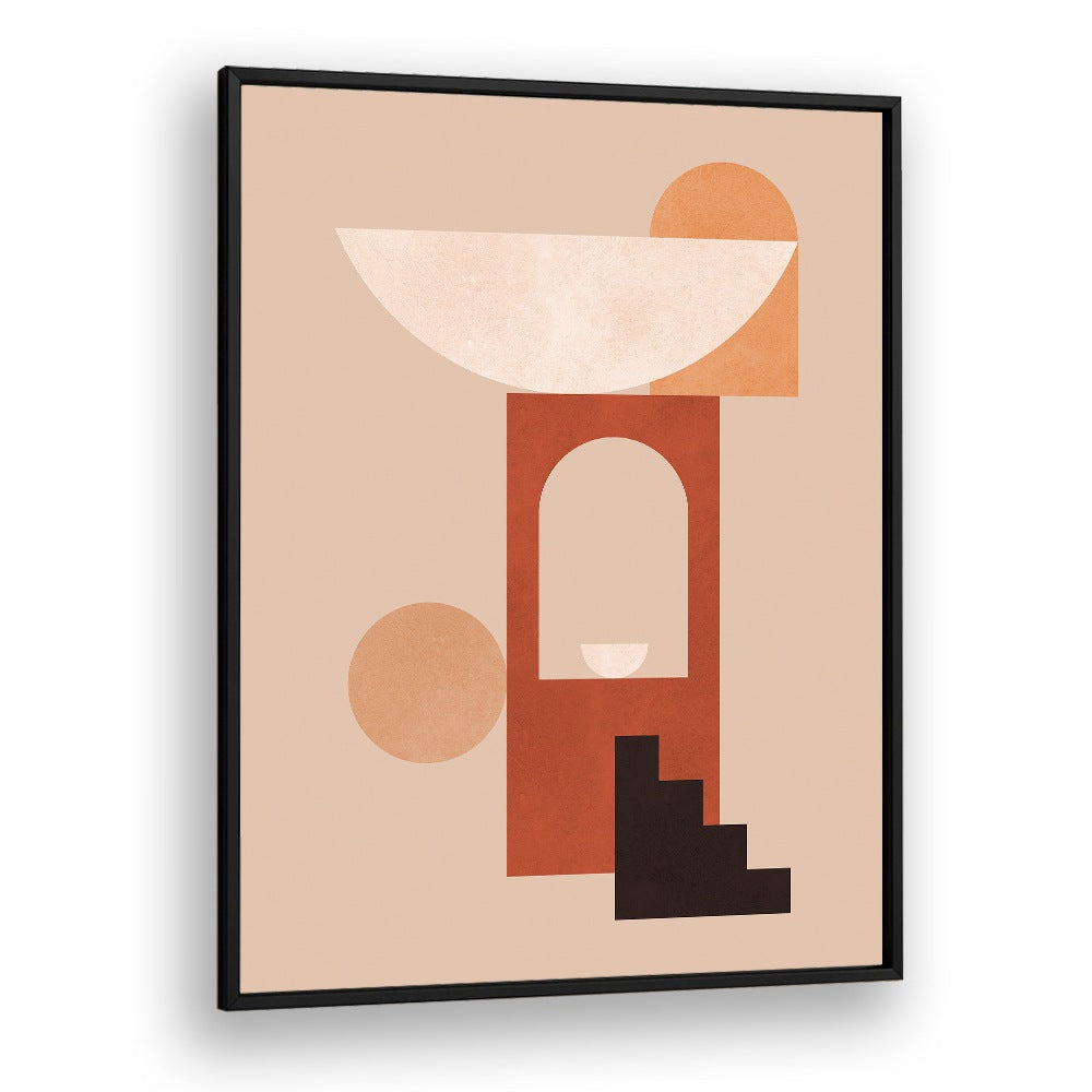 Stylish GEOMETRIC COMPOSITION II, BOHO ART PAINTINGS, showcasing modern abstract shapes in warm hues. Perfect for contemporary decor.