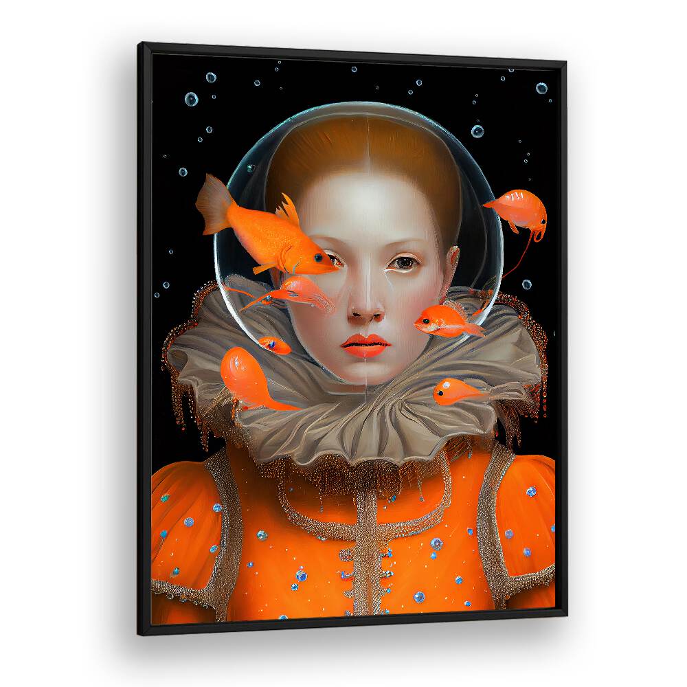 Stunning altered art print, "The Princess of Deep Sea," captures the ocean's magic, designed by Dikhotomy.