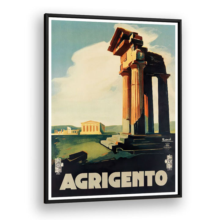 Stunning AGRIGENTO, VINTAGE TRAVEL POSTERS showcase Italy's historic beauty, perfect for art enthusiasts.