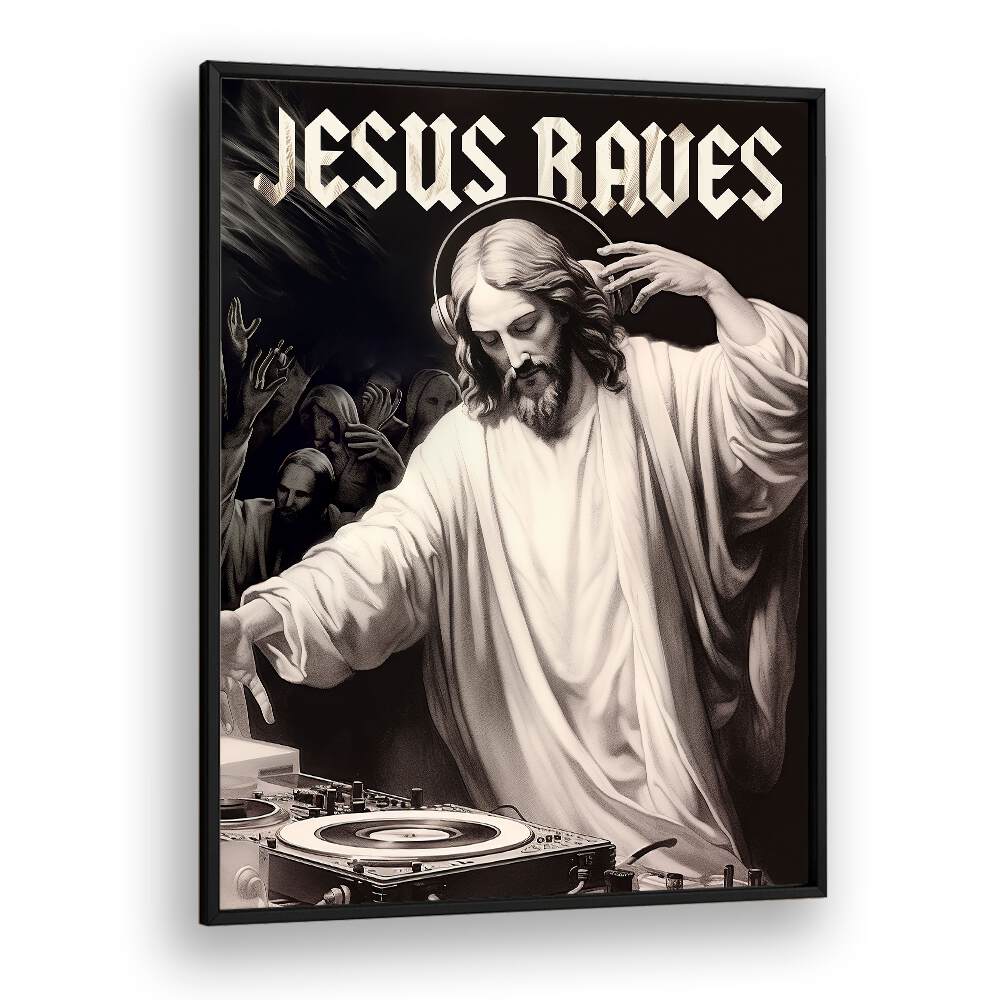 Transform your space with JESUS RAVES, ALTERED ART PRINTS by Dikhotomy, blending art and creativity seamlessly.
