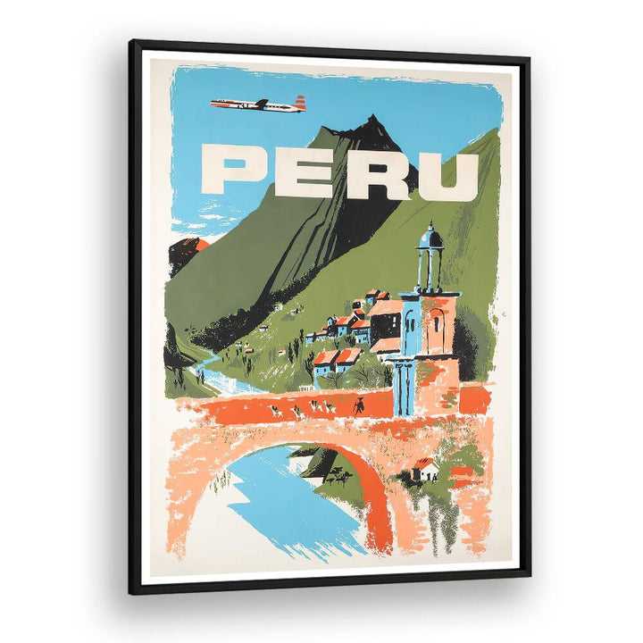 Colorful PERU, VINTAGE TRAVEL POSTERS showcasing stunning landscapes and rich culture, perfect for art lovers.
