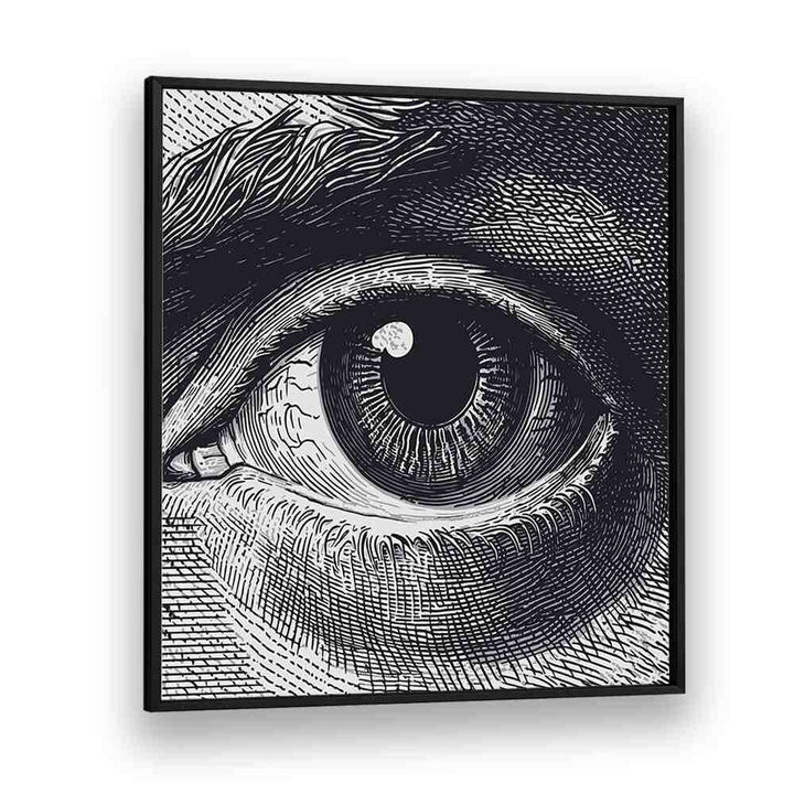 Stylish and captivating BENJI, SURREAL ART PRINTS showcase intricate eye detail for a unique home decor accent.