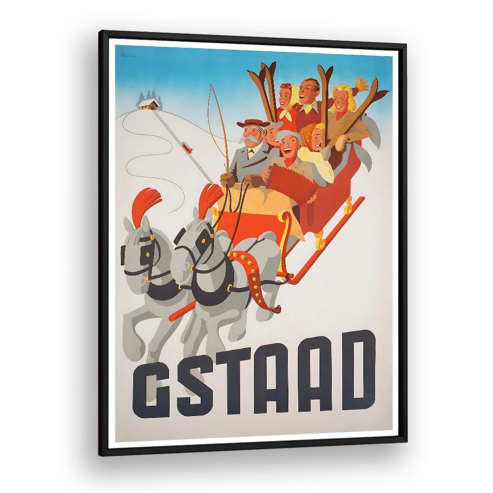 GSTAAD Vintage Travel Posters showcase the charm of the Swiss Alps with vibrant, nostalgic artwork for your home.