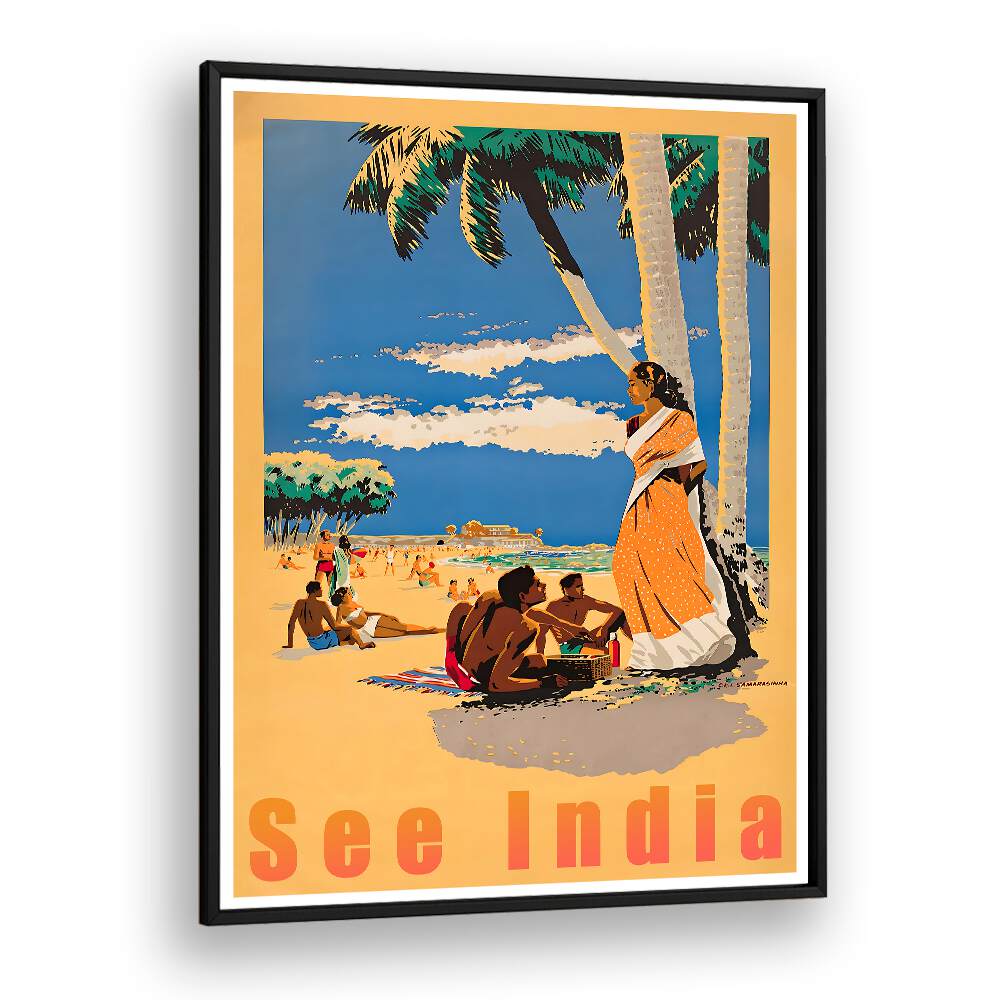 Vibrant SEE INDIA, VINTAGE TRAVEL POSTERS showcase India's culture and beauty, perfect for any home or office.