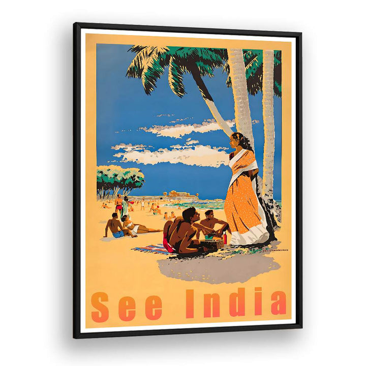 Vibrant SEE INDIA, VINTAGE TRAVEL POSTERS showcase India's culture and beauty, perfect for any home or office.