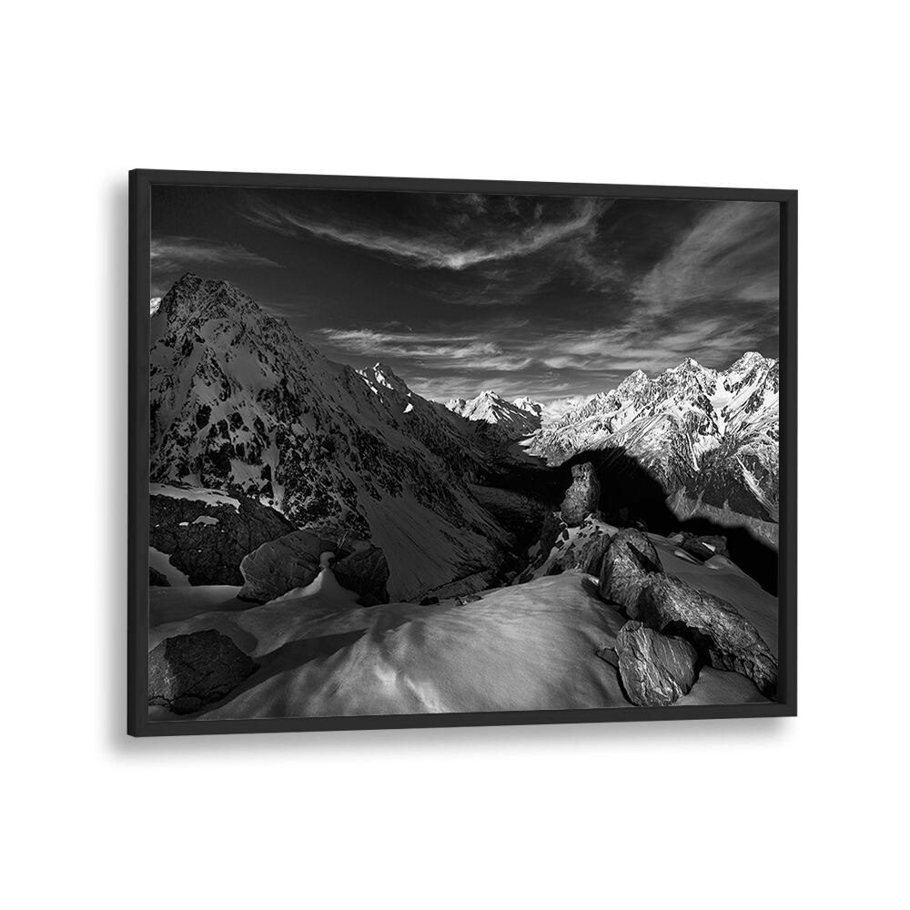 Stunning black and white mountain landscape, part of the SPECTRUM OF LIGHT, PHOTOGRAPHY PRINTS collection.