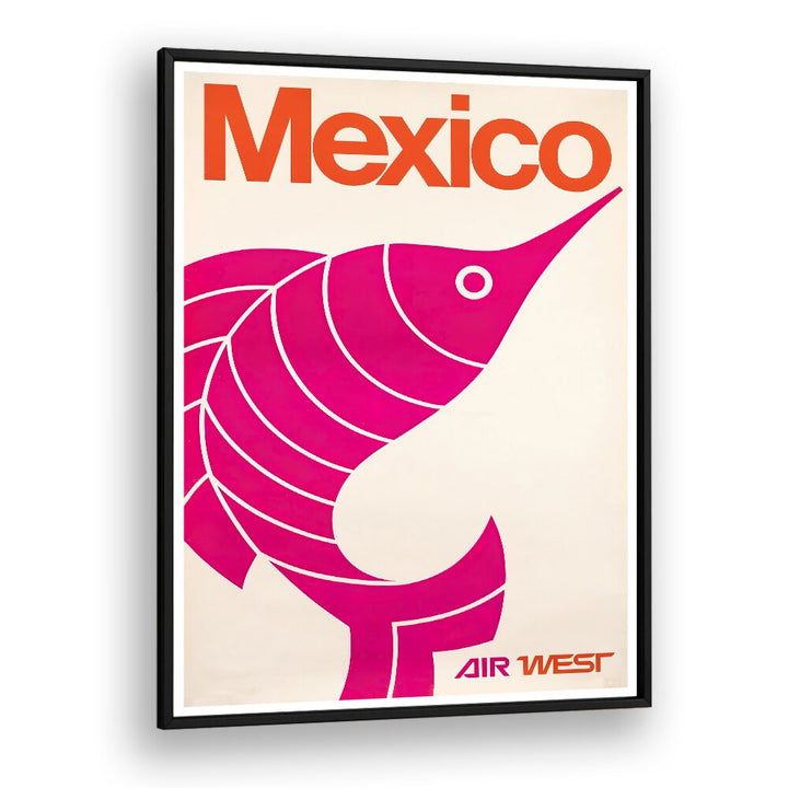 Colorful MEXICO I, VINTAGE TRAVEL POSTERS featuring a bold fish design, perfect for travel enthusiasts and decor lovers.