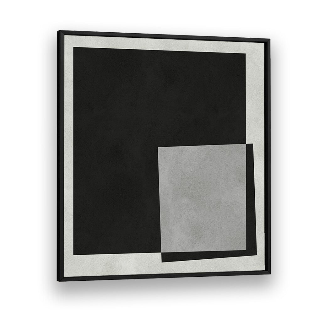 Stylish MODERN SHAPES III, GEOMETRIC ART PRINTS featuring a sleek black and gray design for contemporary decor.