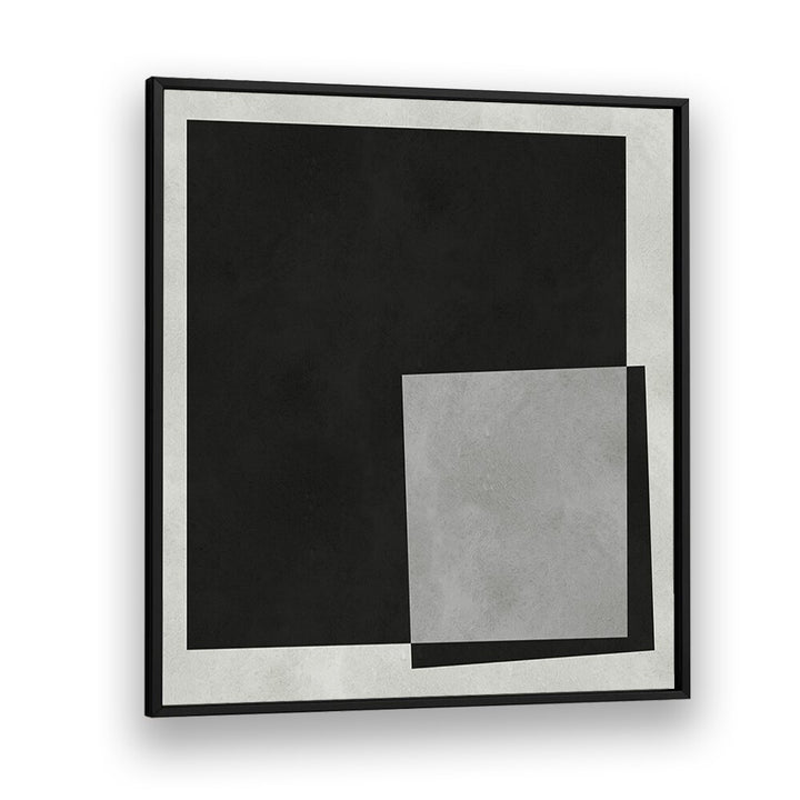 Stylish MODERN SHAPES III, GEOMETRIC ART PRINTS featuring a sleek black and gray design for contemporary decor.