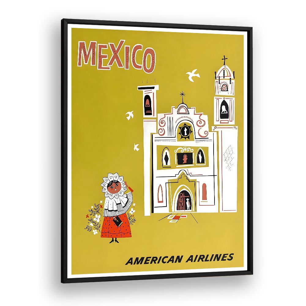 Vintage artwork featuring Mexico Airlines I, capturing the charm of classic travel posters. Perfect for aviation lovers.
