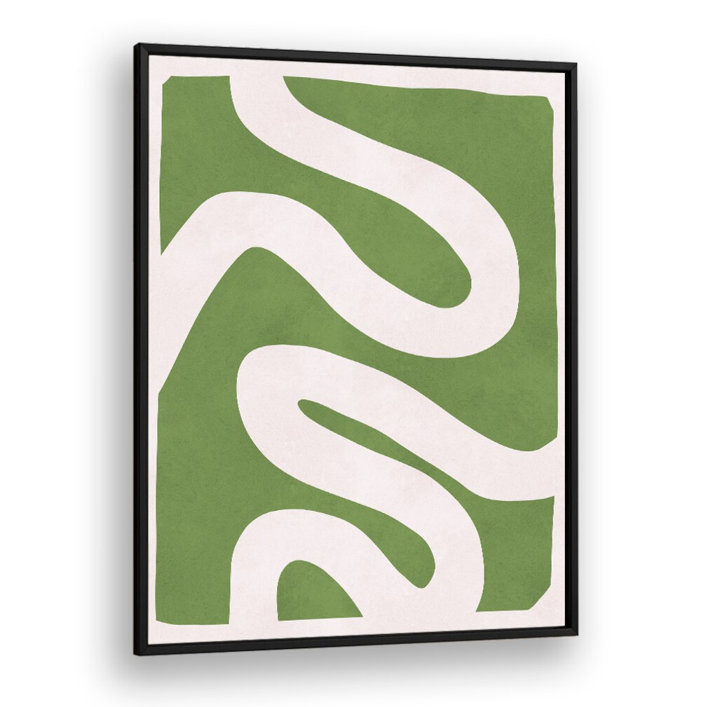 Modern green and white design featuring flowing shapes, perfect for enhancing creativity with EXPRESSIVE LINES II, ABSTRACT PAINTINGS.