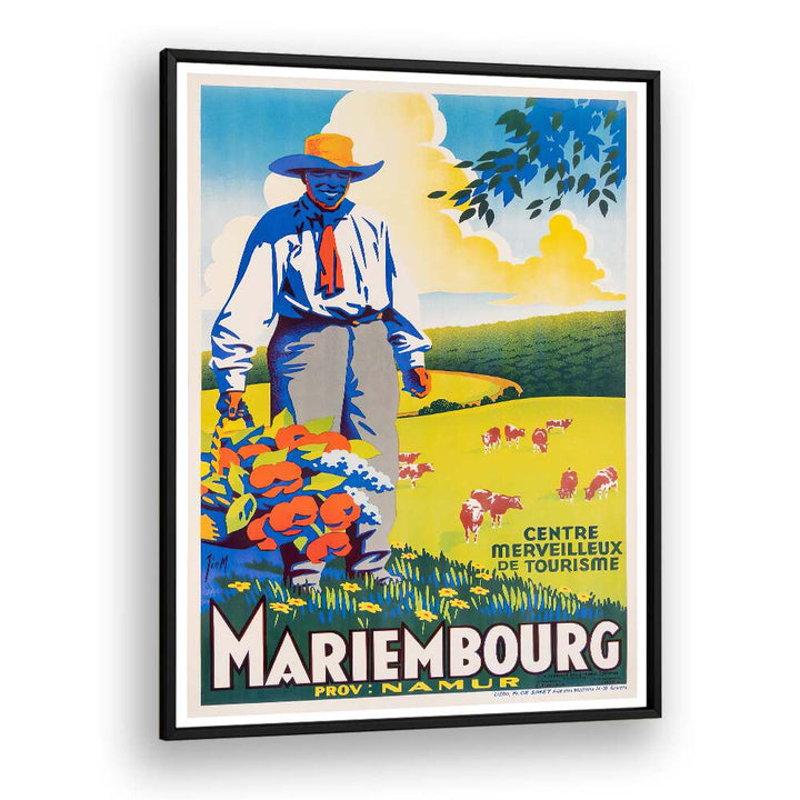 Mariembourg Vintage Travel Posters showcase a scenic landscape and nostalgic charm, perfect for enhancing any space.