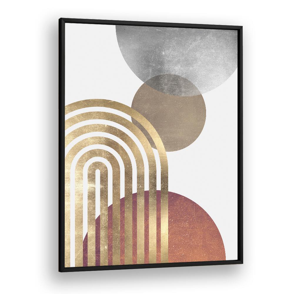 Stylish COMPOSITION LINES AND CIRCLES II, BOHO ART PAINTINGS featuring vibrant colors and geometric shapes for chic decor.