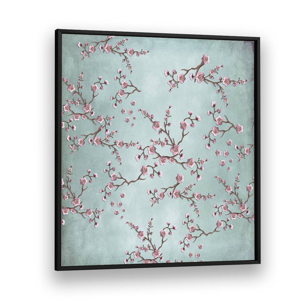Delicate CHERRY BLOSSOMS II, FLORAL FLOWER PAINTINGS showcase enchanting blooms on a tranquil background. Perfect for any art lover.