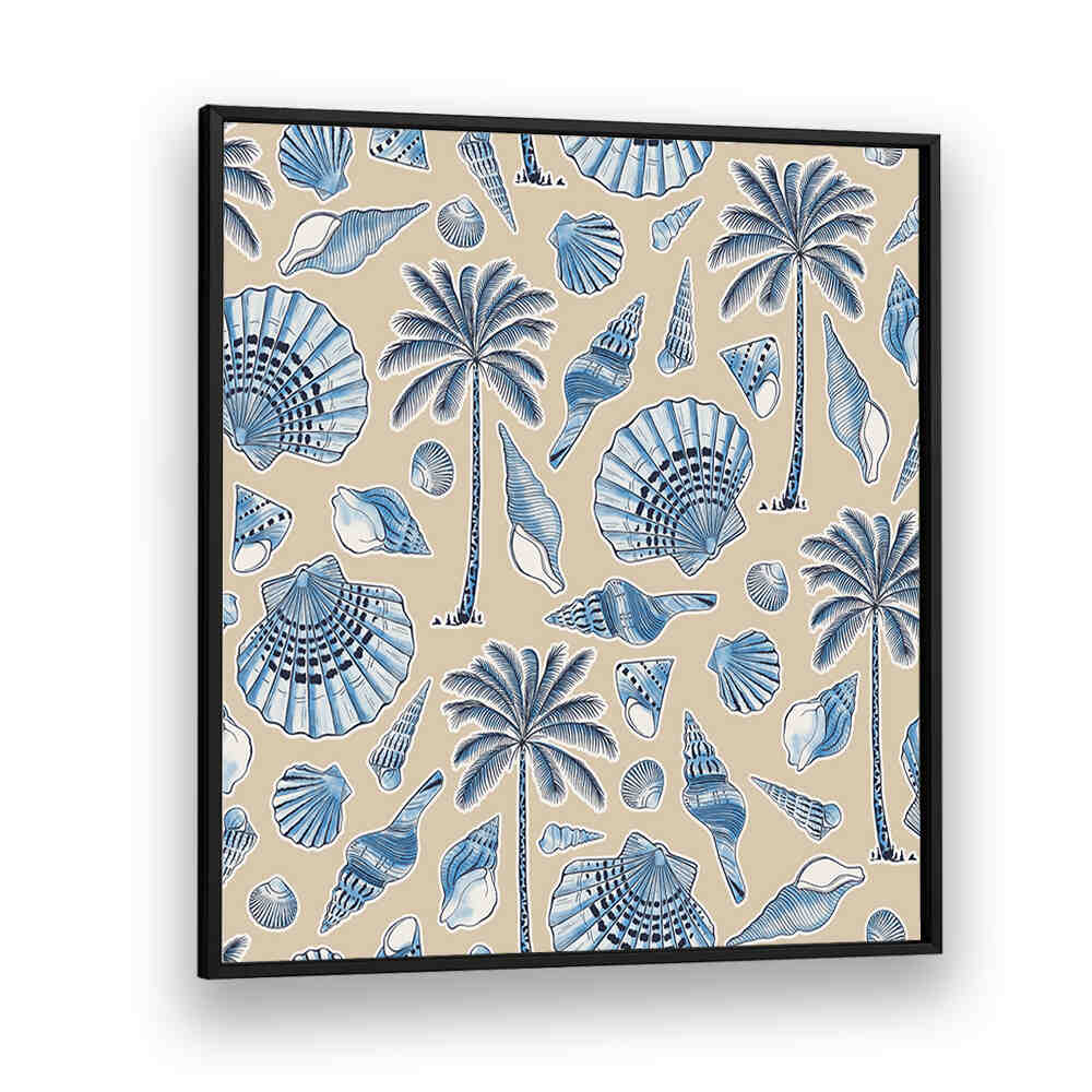SEASHELLS AND PALM TREES SAND , BEACH PAINTINGS