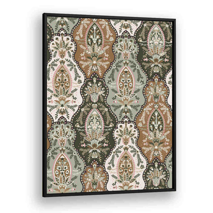 COUNTRY HOUSE PAISLEY GREEN , PATTERN ART PRINTS