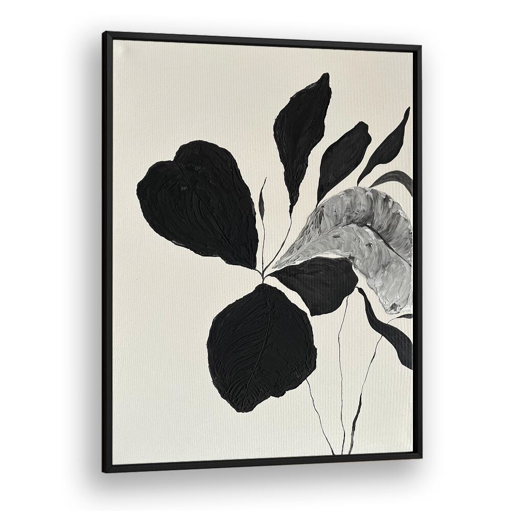 Stylish black and white artwork, THE MUTUAL FEELING - II, FLORAL FLOWER PAINTINGS, enhances any living space beautifully.