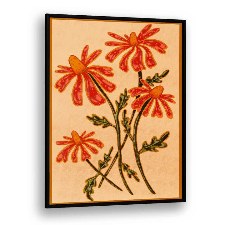 Bright red flowers in "PETALS IN BLOOM, FLORAL FLOWER PAINTINGS" add vibrant charm to any living space.