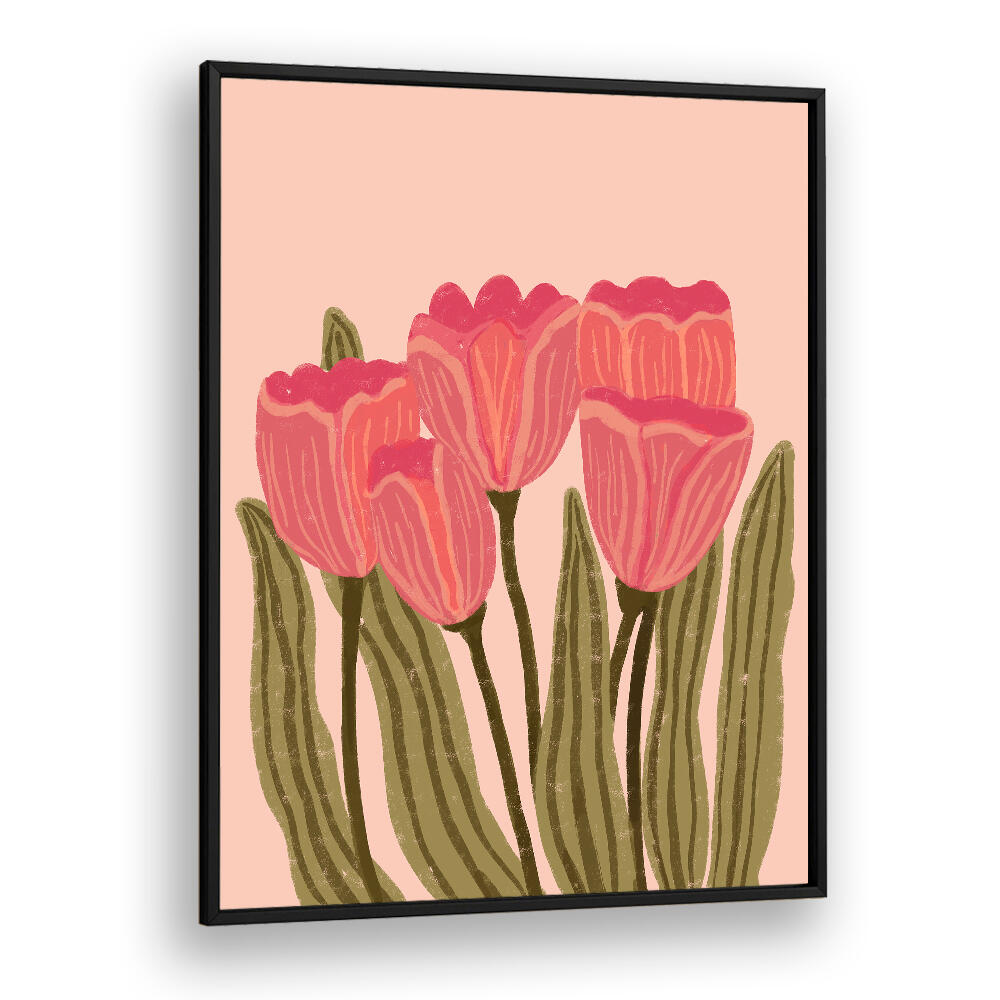 RED TULIPS , FLORAL FLOWER PAINTINGS