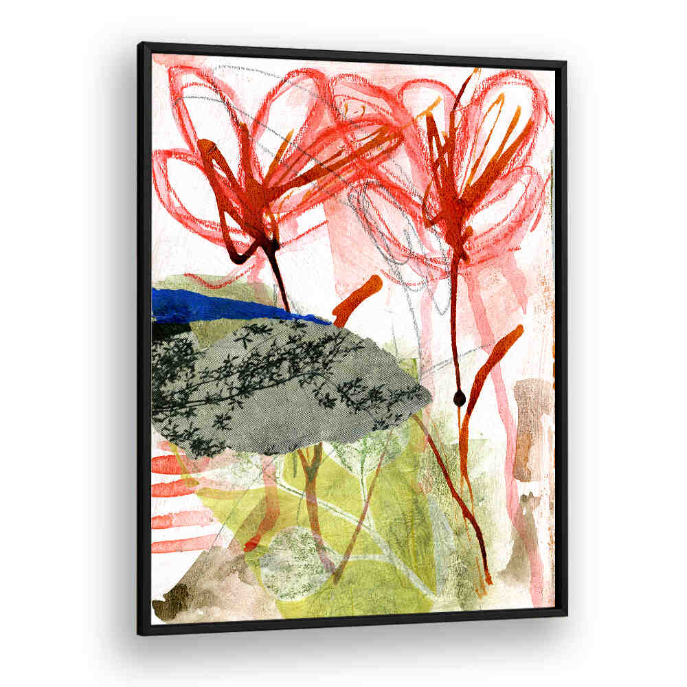 SHE COLORED OUTSIDE , FLORAL FLOWER PAINTINGS