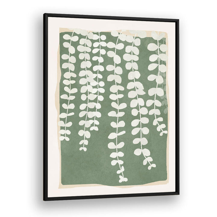 MINIMAL ABSTRACT LEAVES II , FLORAL FLOWER PAINTINGS