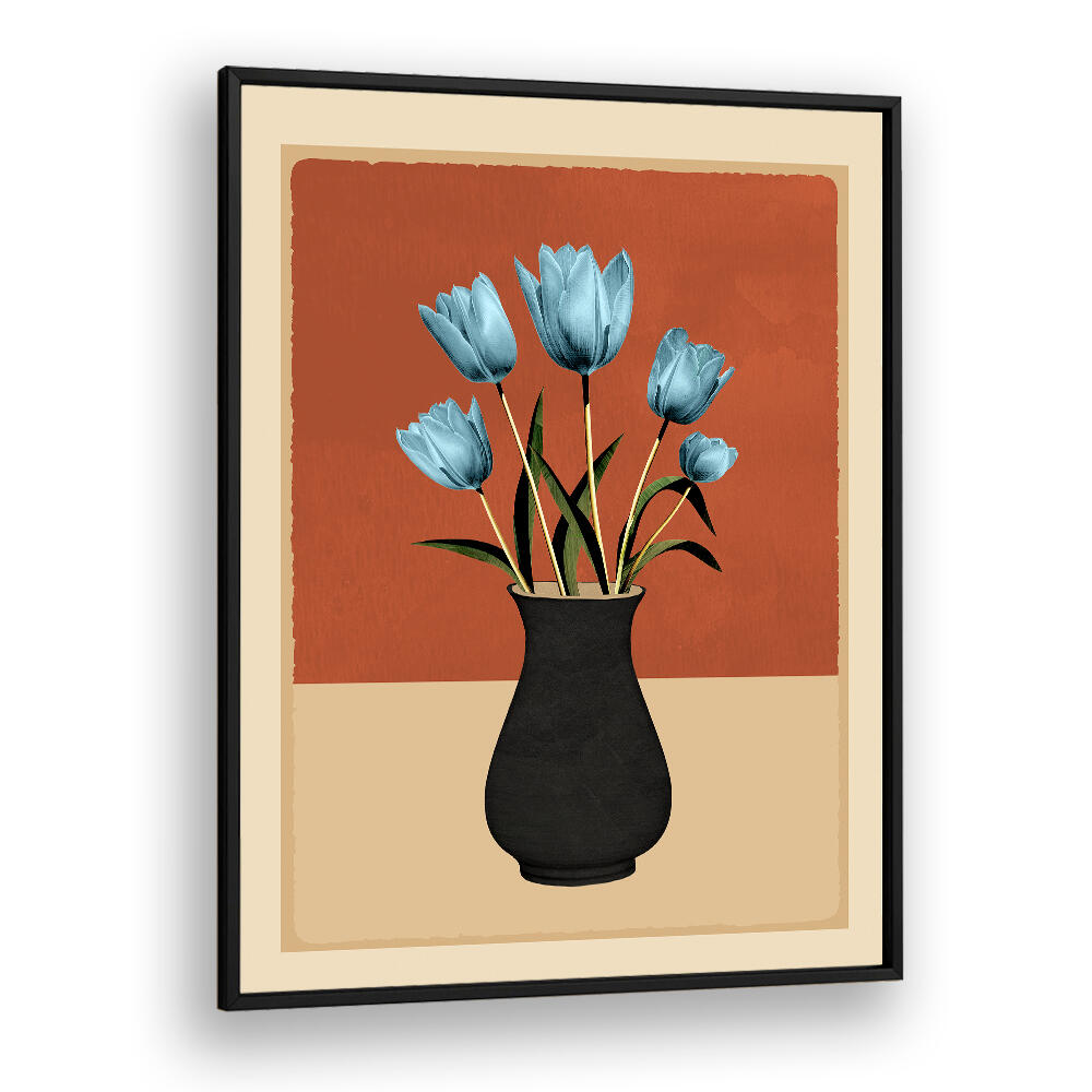 TULIPS IN VASE III , BOHO ART PAINTINGS