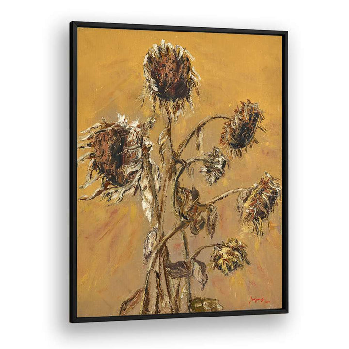 Beautiful SUNFLOWER V, FLORAL FLOWER PAINTINGS showcase vibrant sunflowers against a warm backdrop, perfect for any decor.