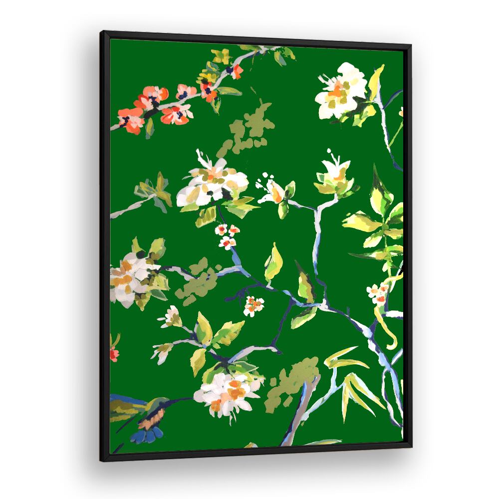 Elegant floral design in green, perfect for enhancing your space with DINING ROOM WALLS I, FLORAL FLOWER PAINTINGS.