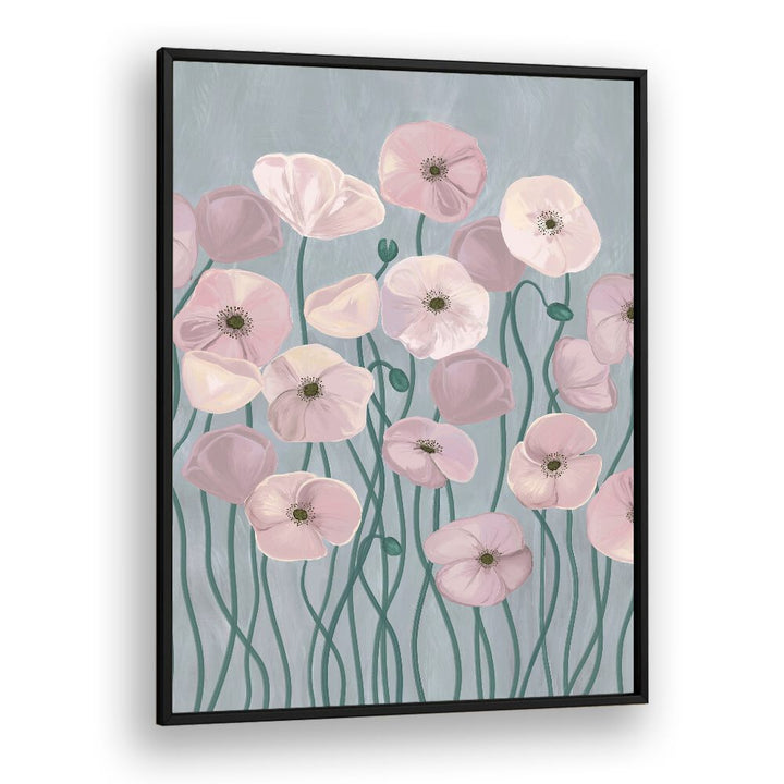 Delicate LIGHT POPPIES in soft hues create a vibrant display in this FLORAL FLOWER PAINTINGS collection by BLACKPLAIN.