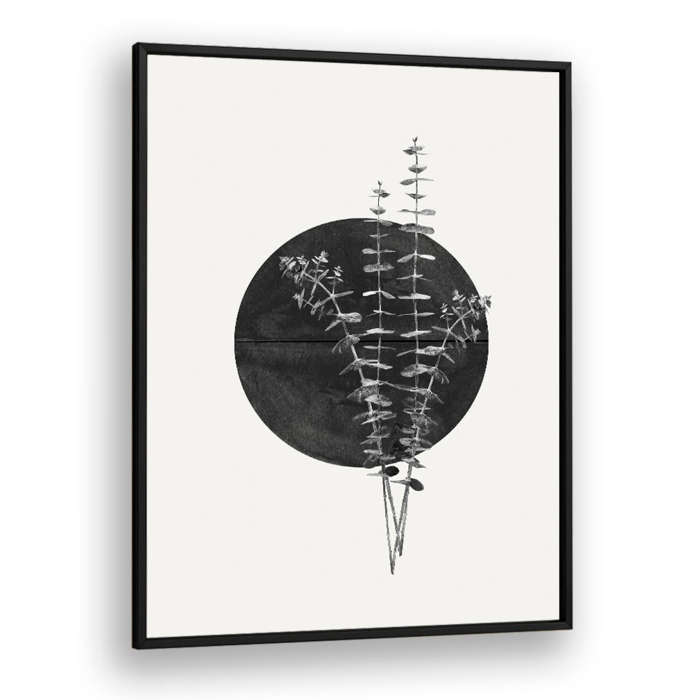 Stunning PLANT AND BLACK SUN, FLORAL FLOWER PAINTINGS featuring elegant botanical design, perfect for modern decor.