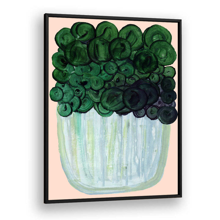 Vibrant Potted Plant No II, Floral Flower Paintings with abstract brushstrokes, perfect for a serene space transformation.