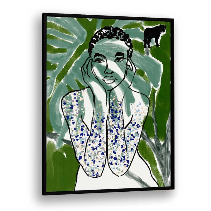 Vibrant illustration from the JUNGLE ZONE, PORTRAITS collection, blending jungle aesthetics with human beauty.