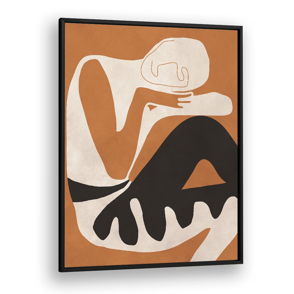 Stylish ABSTRACT ART FIGURE, BOHO ART PAINTINGS featuring earthy tones for a chic bohemian home decor accent.