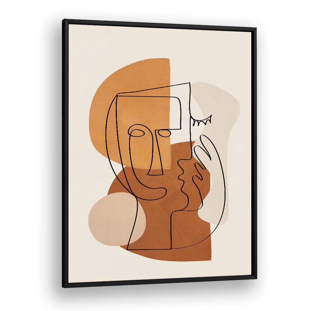 ABSTRACT CLAY FACES I , BOHO ART PAINTINGS