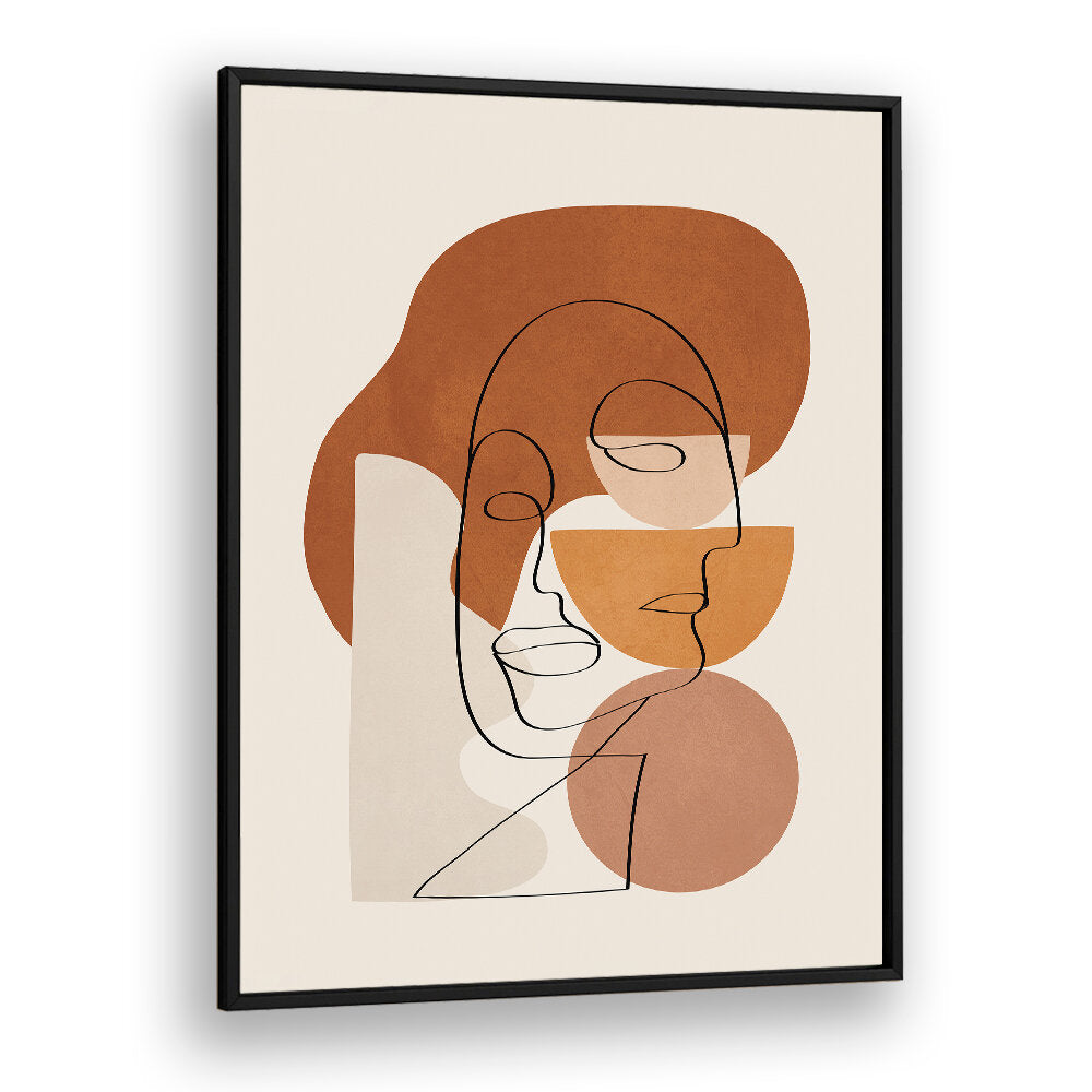 ABSTRACT CLAY FACES II , BOHO ART PAINTINGS