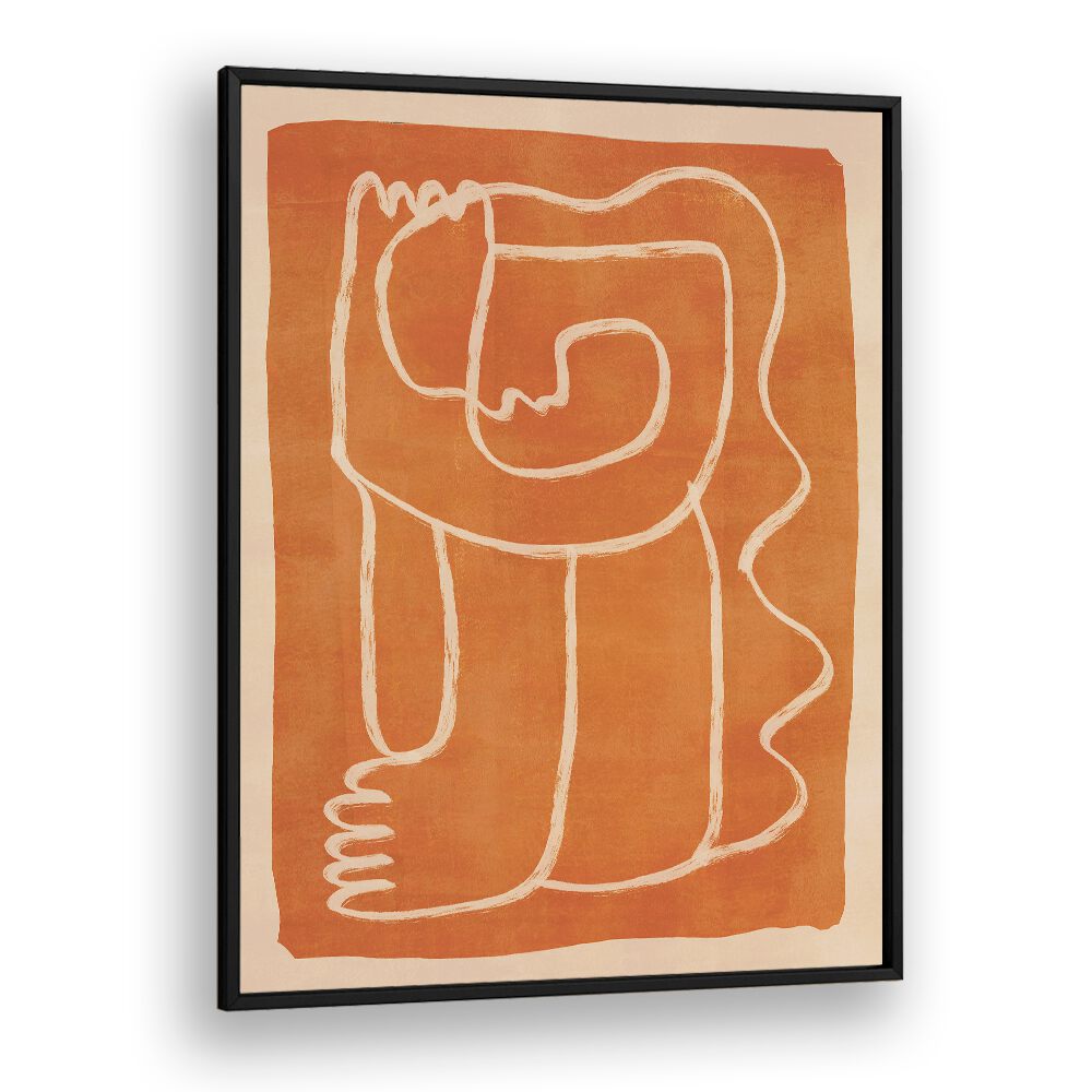 Elevate your space with the ABSTRACT LINE ART FIGURE, a stunning boho art painting blending contemporary design and earthy tones.