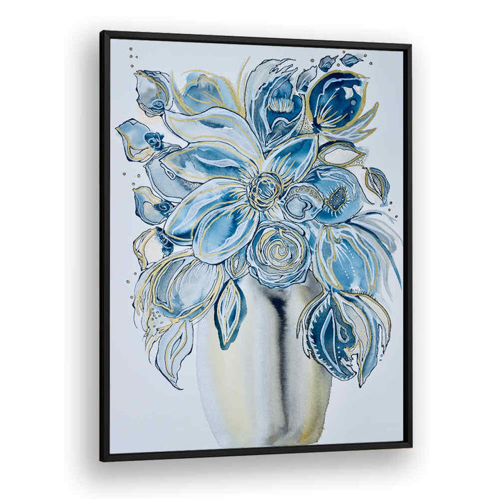 Stunning AZUL FLORAL, FLORAL FLOWER PAINTINGS featuring vibrant blue blooms in an elegant vase, perfect for home decor.