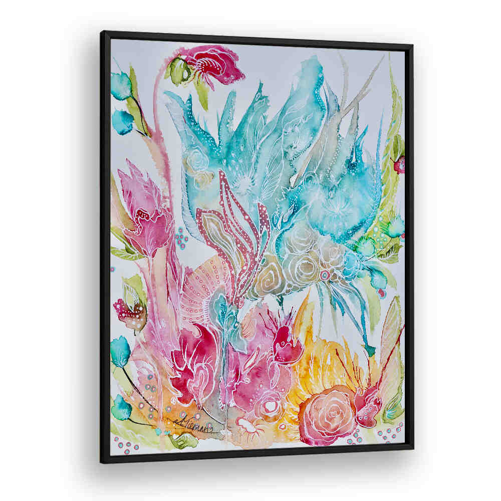 Bright and vivid FOREVERMORE III, FLORAL FLOWER PAINTINGS enhance any room with stunning floral artistry.