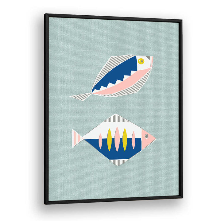MID CENTURY KITCHEN FISHES MINT II , KITCHEN POSTERS