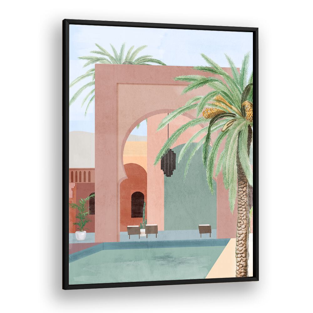 Vibrant MOROCCAN POOL, BOHO ART PAINTINGS add exotic charm and color to your living space. Perfect for boho decor!