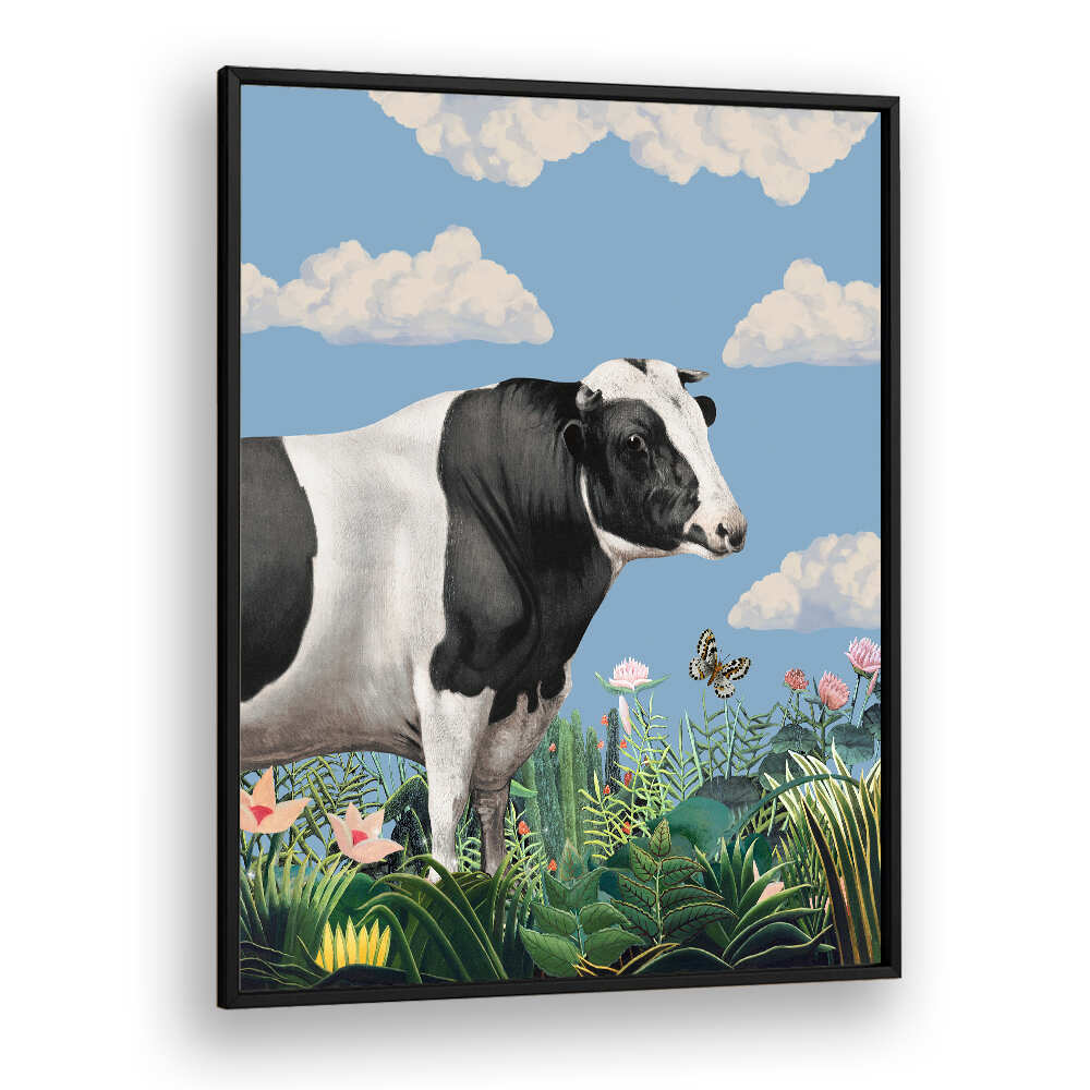 PORTRAITS OF HAPPY COWS , ANIMAL PAINTINGS