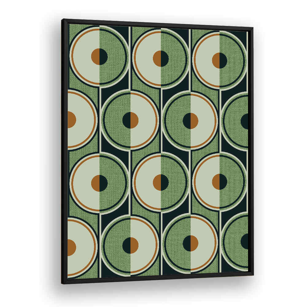 RETRO CIRCLES GREEN , GEOMETRIC ART PRINTS