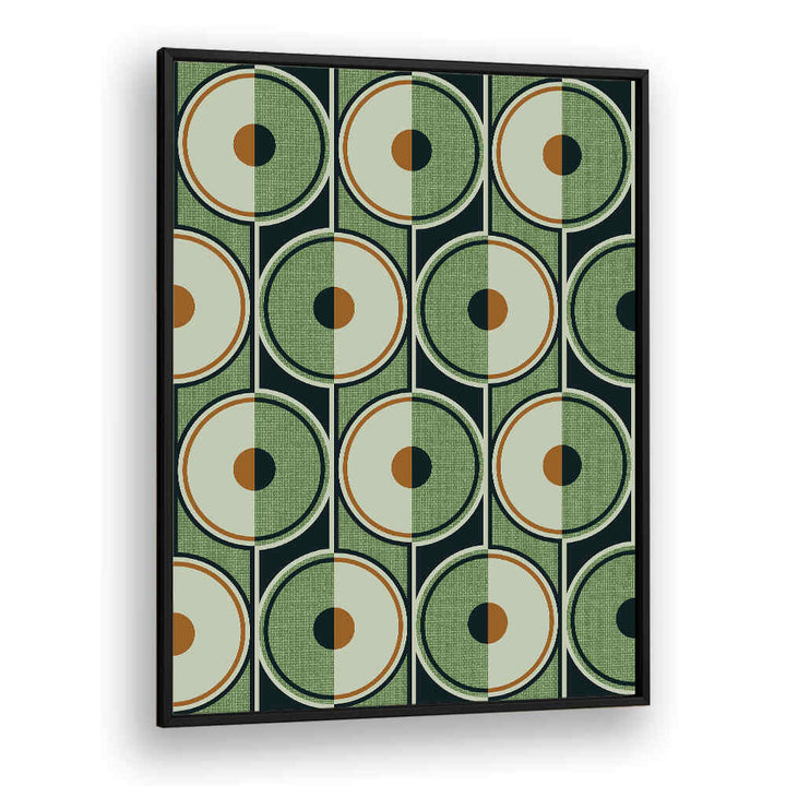 RETRO CIRCLES GREEN , GEOMETRIC ART PRINTS