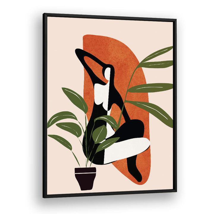 VERDANT SILHOUETTE , BOHO ART PAINTINGS