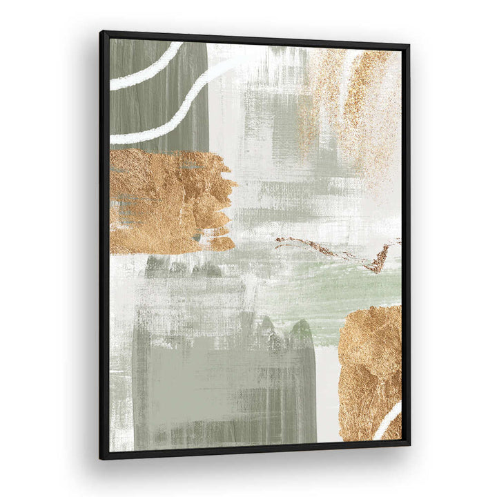 WHITE LINES ON GREEN II , BOHO ART PAINTINGS