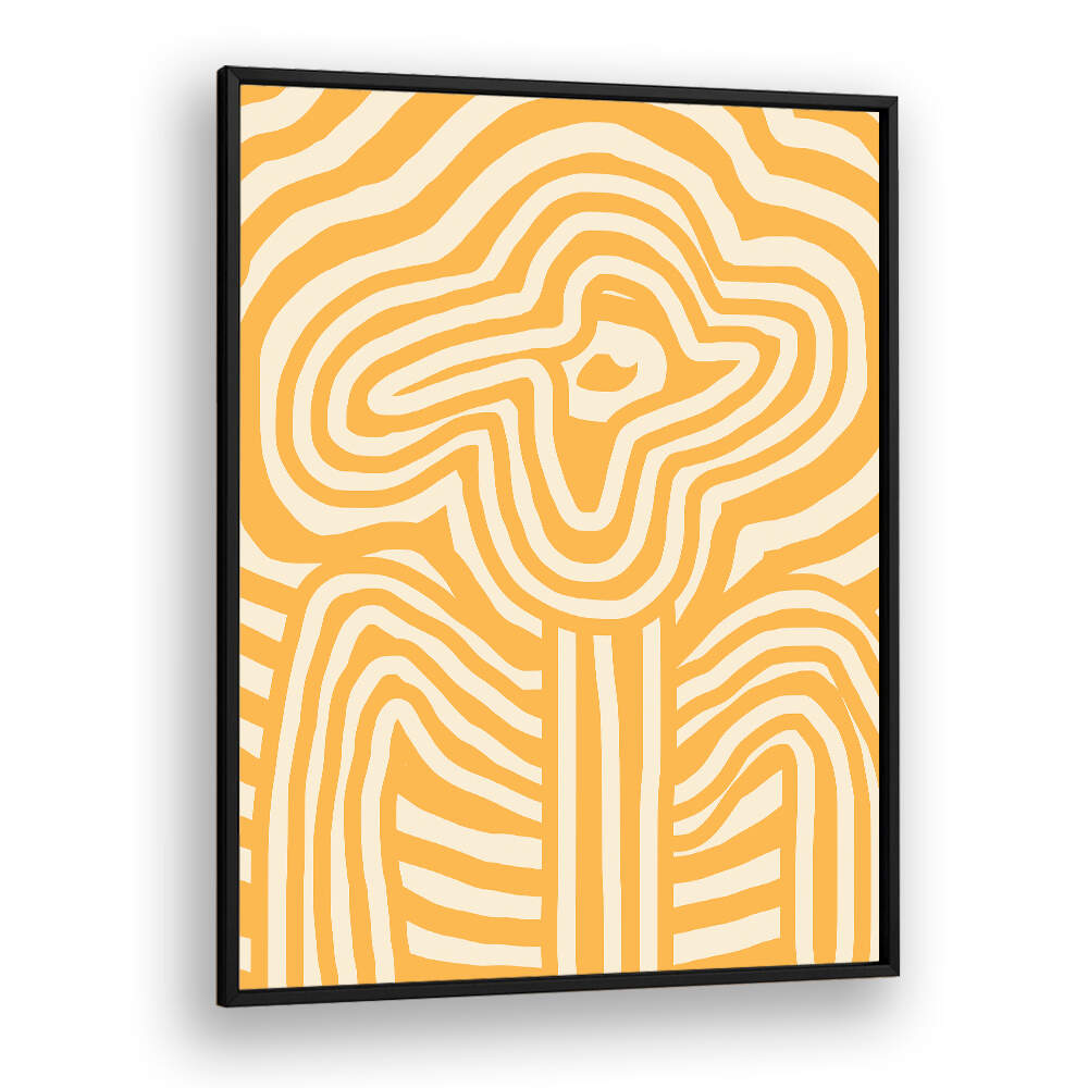 YELLOW STRIPED FLOWER , FLORAL FLOWER PAINTINGS