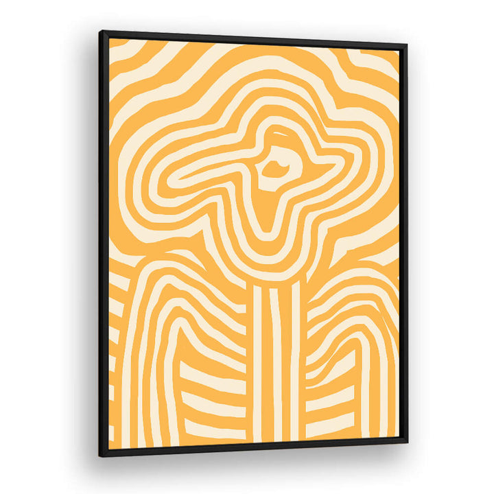 YELLOW STRIPED FLOWER , FLORAL FLOWER PAINTINGS